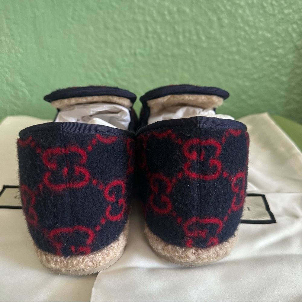 NIB Gucci Fria GG Horsebit Espadrille Loafer Blue Unisex Sz 40+ 40.5 - Picture 4 of 12